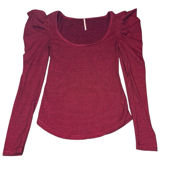 Free People Tops - Free People Burgundy Long Sleeve Blouse
